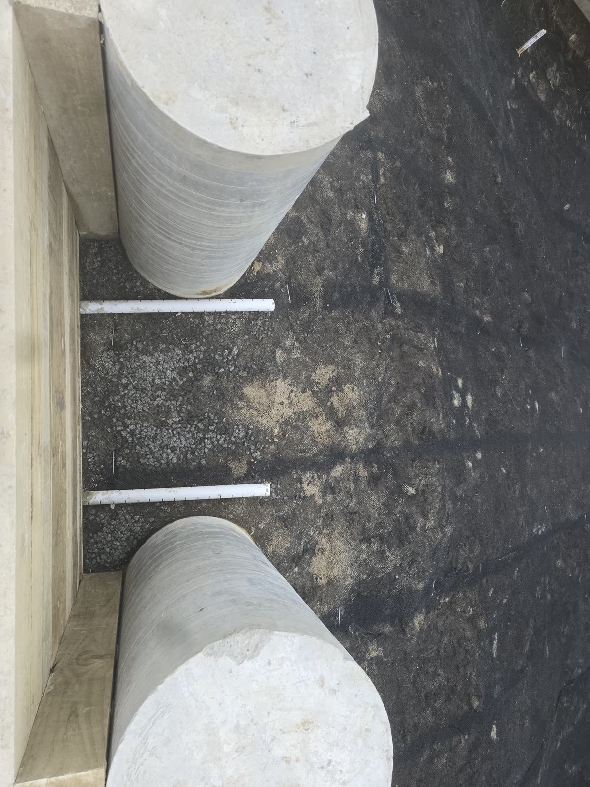 Mesh installation in progress on a steep slope