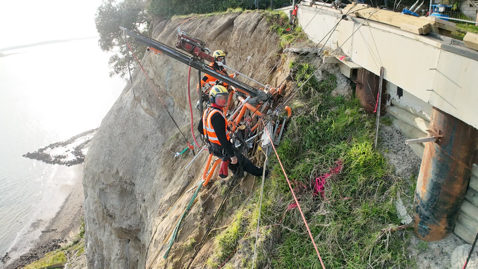 Steep slip-damaged slope in the Waioweka Gorge near Opotiki