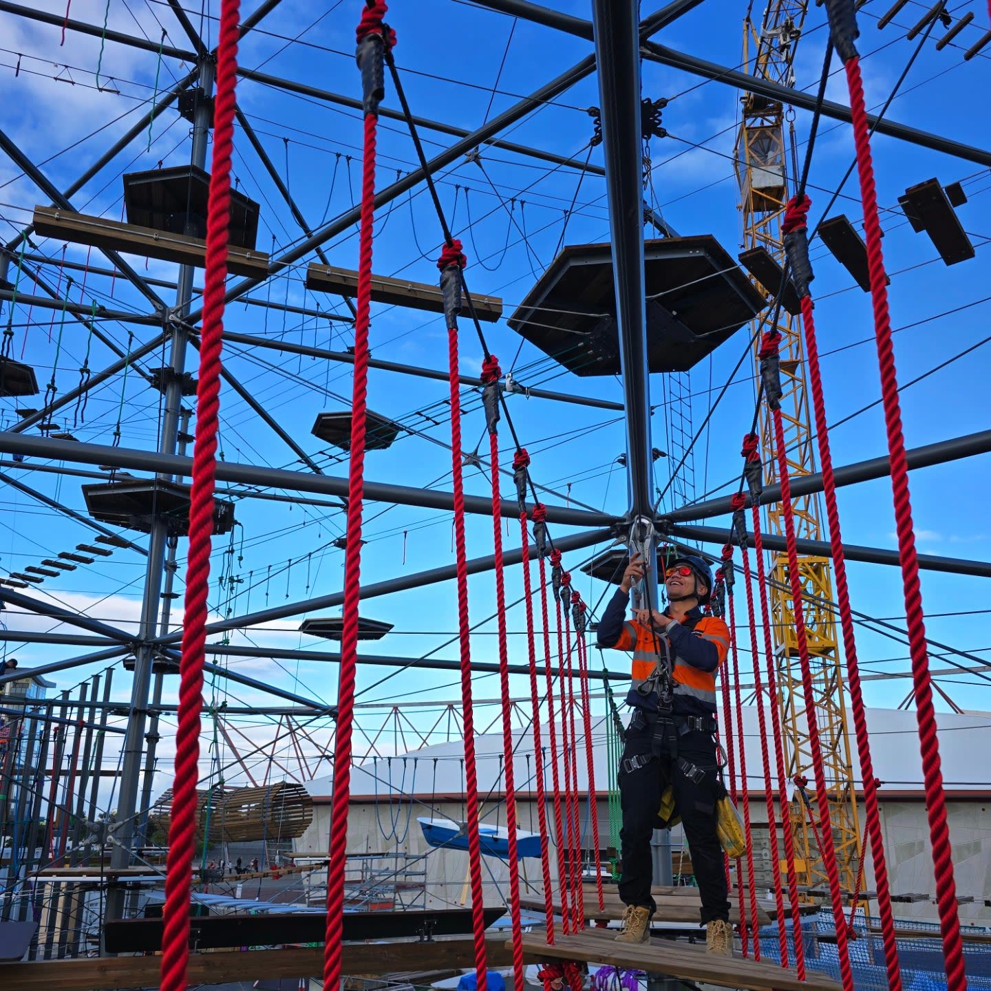 The Wero Climb structure during the installation programme